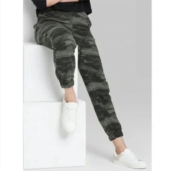 Wild Fable Green Camo High Rise Waist Fleece Sweatpant Jogger Pant Sz Small - Picture 4 of 11